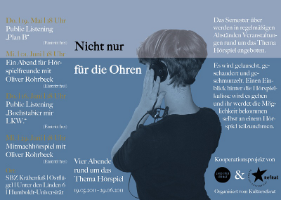 Nicht nur für die Ohren - Flyer Vorderseite